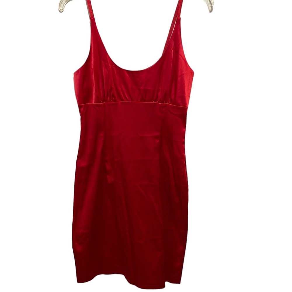 Red Satin Cocktail Dress
